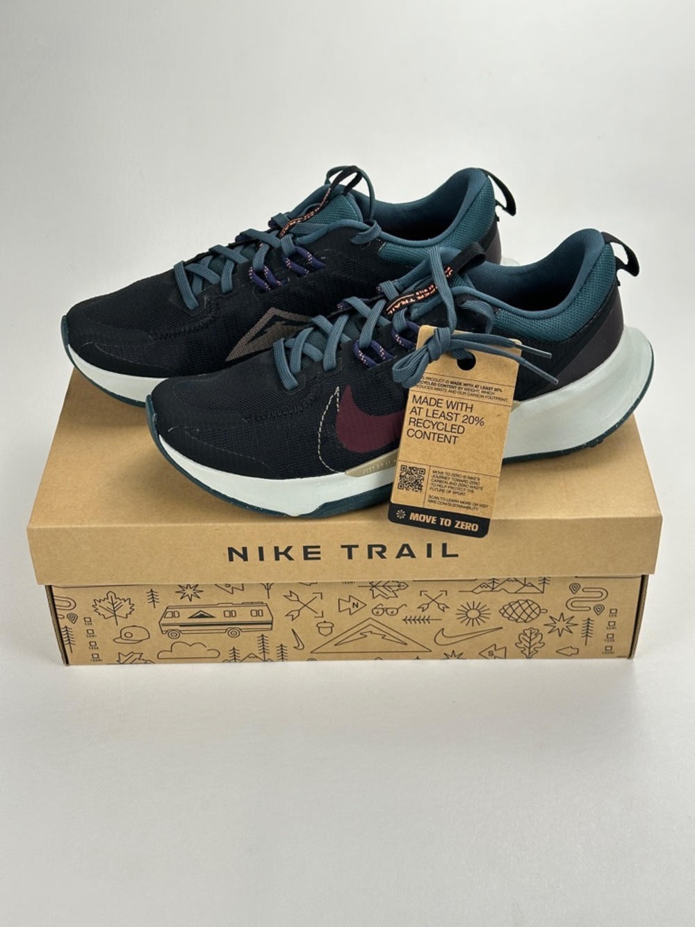 Nike Juniper Trail 2 NN Black Night Maroon Deep Jungle Trail Running Shoes New